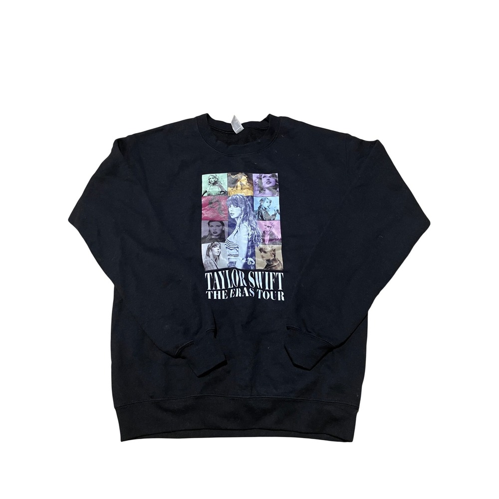Taylor Swift The Eras Tour Sweatshirt Black Graphic Crewneck Gildan Small